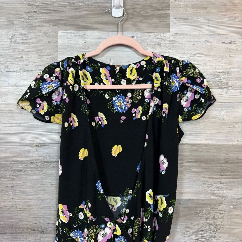 Free People Boho Floral Wrap Maxi Dress | Tulip Sleeves | XS